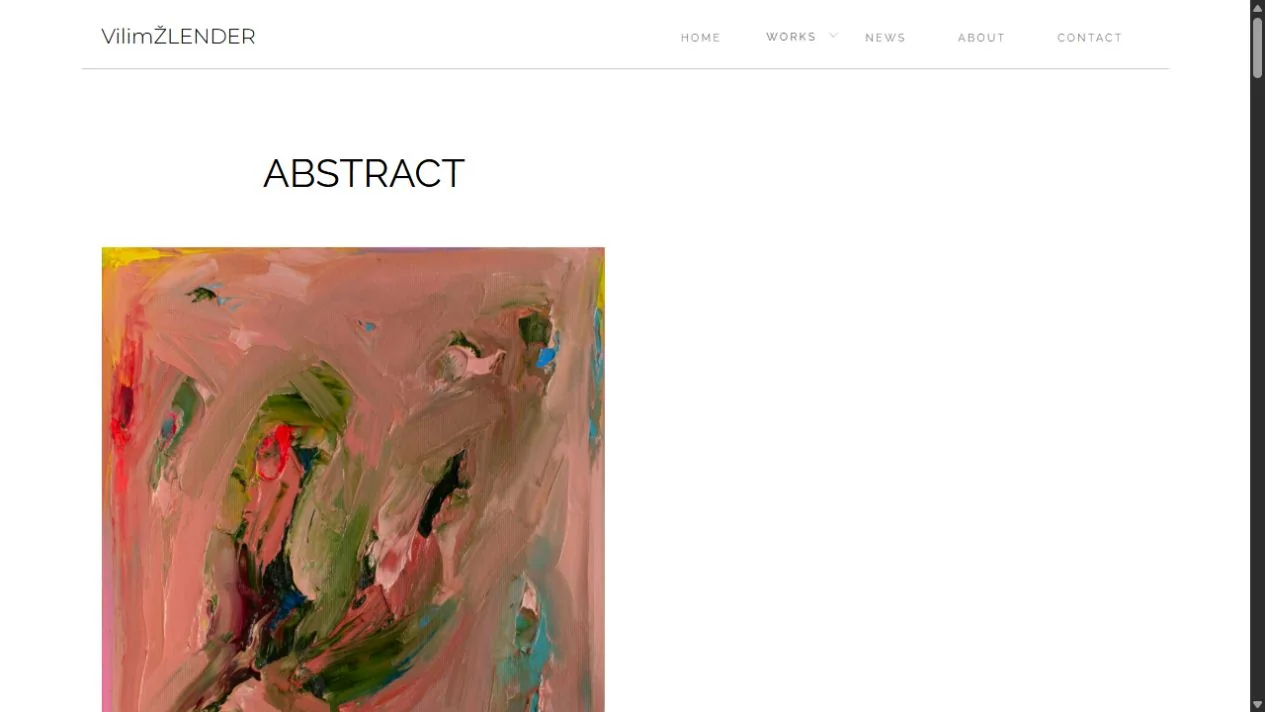 Stranica slikarske serije Abstract na web stranici Vilima Žlendera.